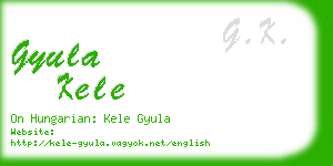 gyula kele business card